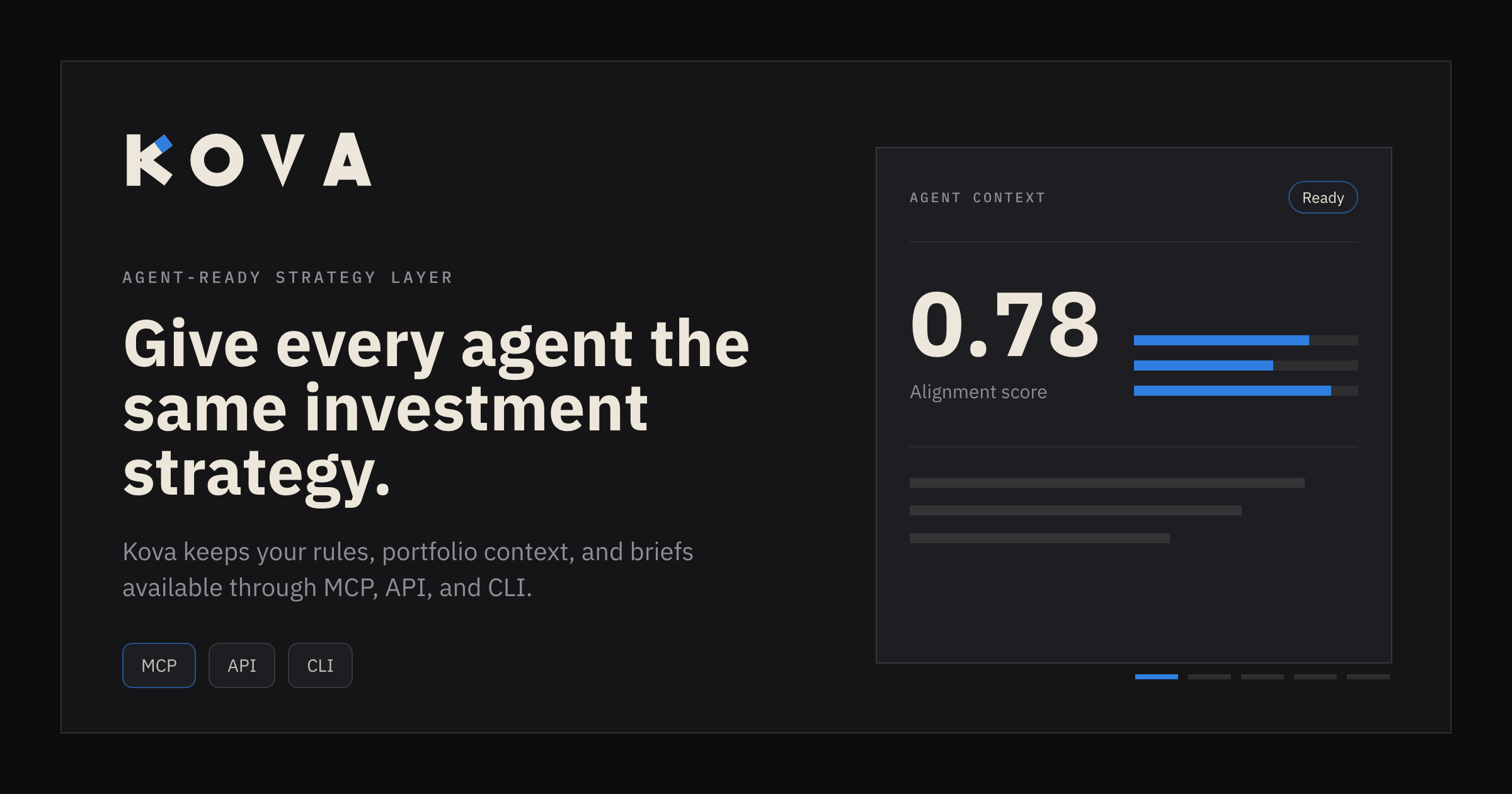 Kova - Agent-ready strategy layer